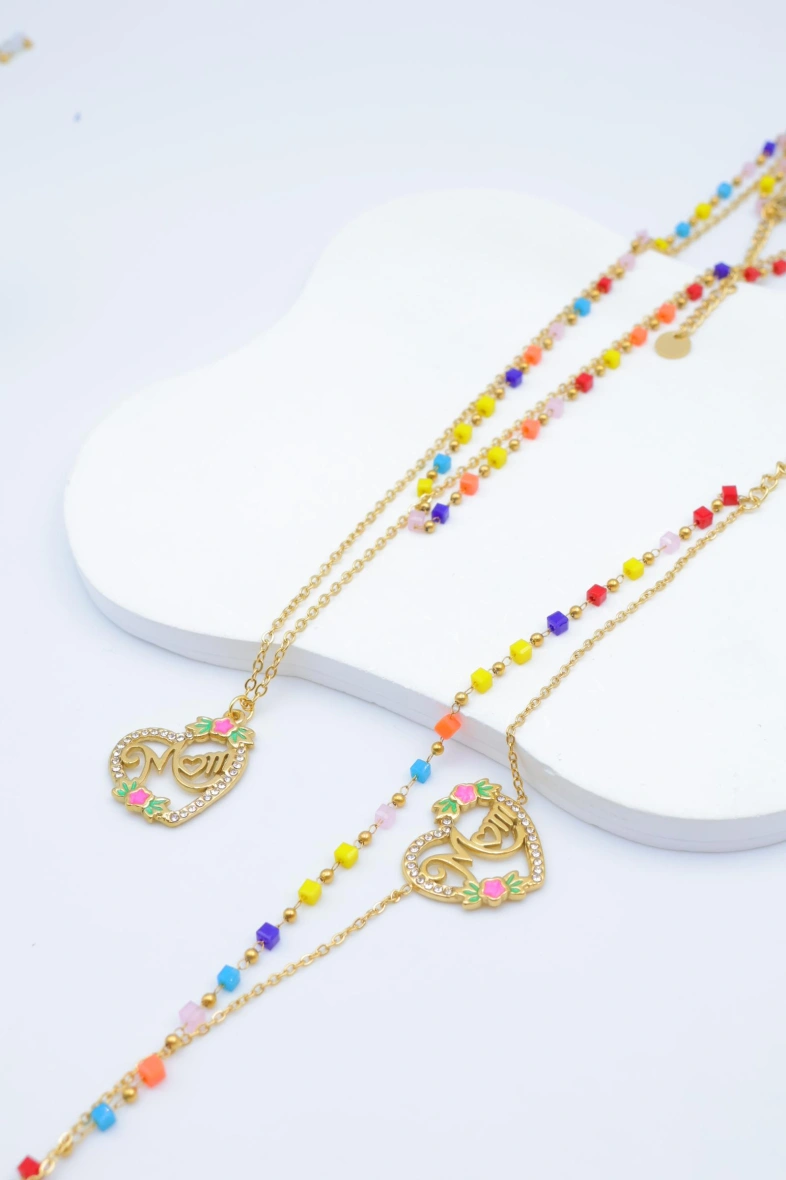 Parure de bijoux en acier inoxydable — Multicolore