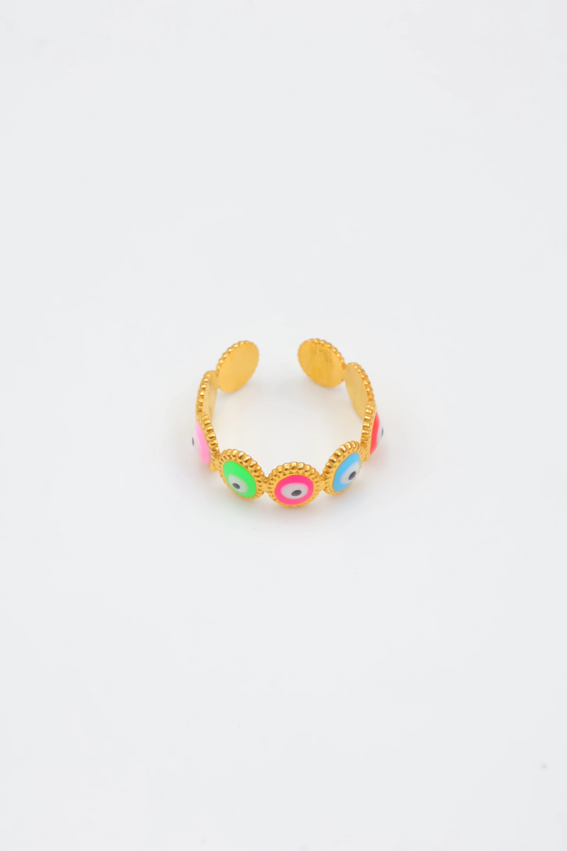 Bague en acier inoxydable ajustable — Multicolore