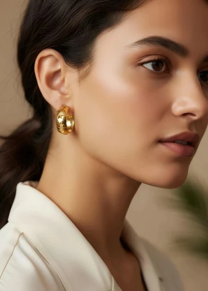 Stainless steel hoop earrings 2
